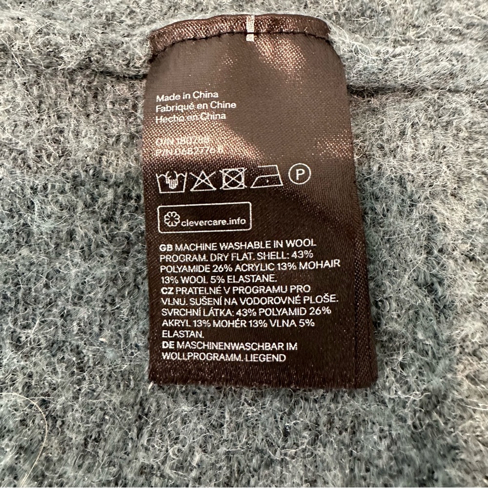 Label of Goods Sweater Mohair Wool Blend V-Neck Pullover Oversized Size S - Picture 16 of 16
